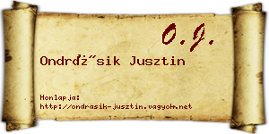 Ondrásik Jusztin névjegykártya